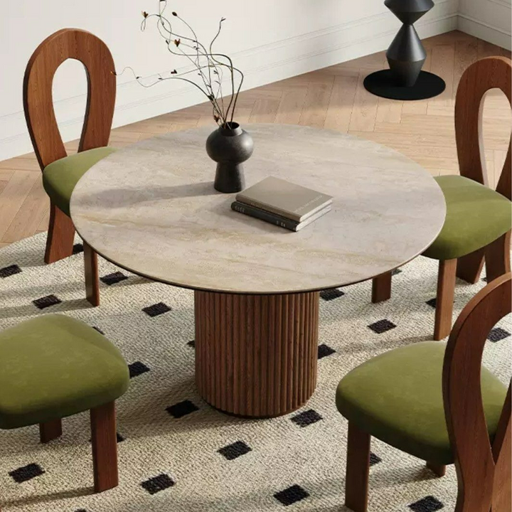 STRATERRA Modern Travertine Dining Table - Cassa Haus Singapore
