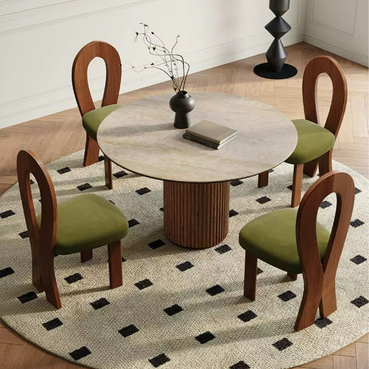STRATERRA Modern Travertine Dining Table - Cassa Haus Singapore