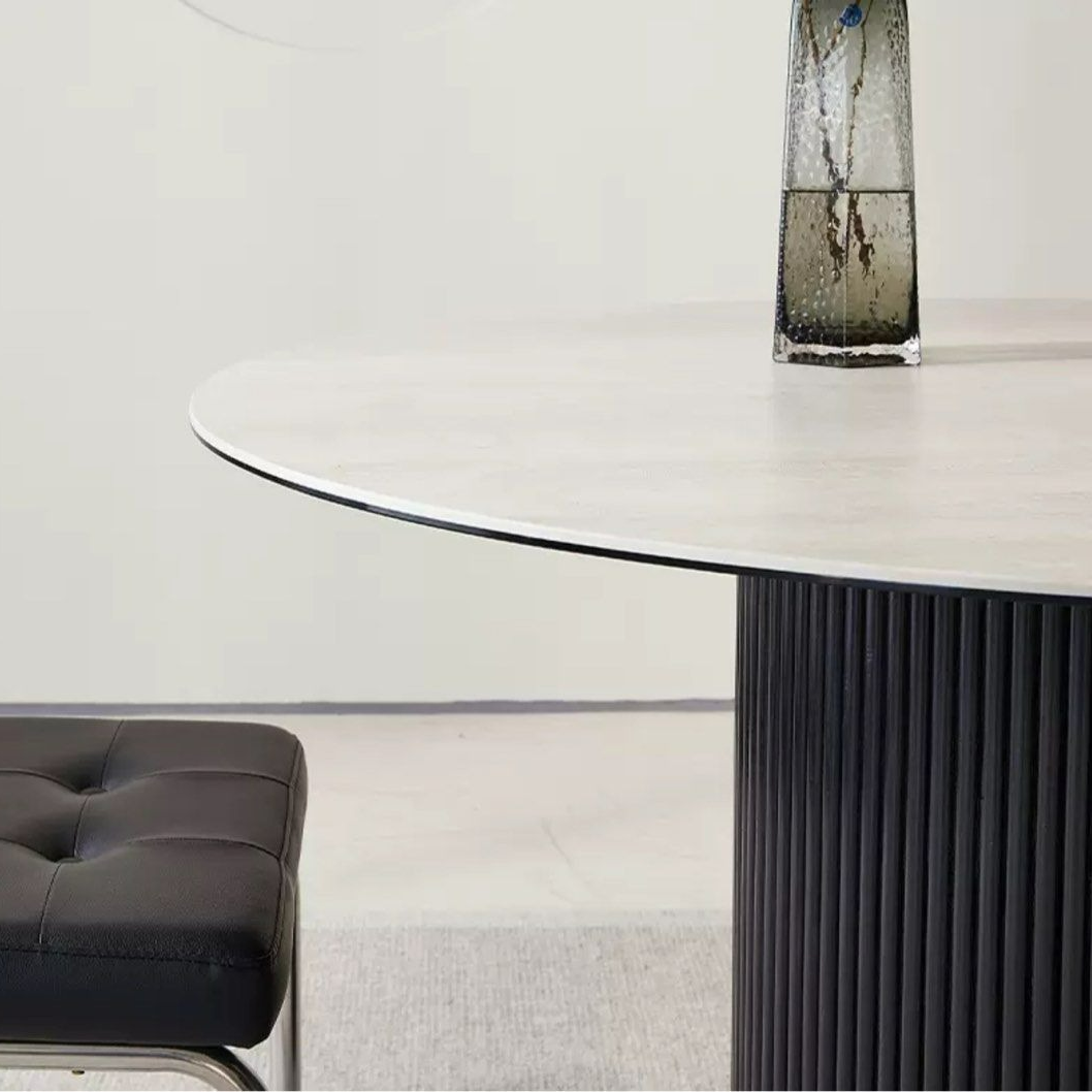STRATERRA Modern Travertine Dining Table - Cassa Haus Singapore