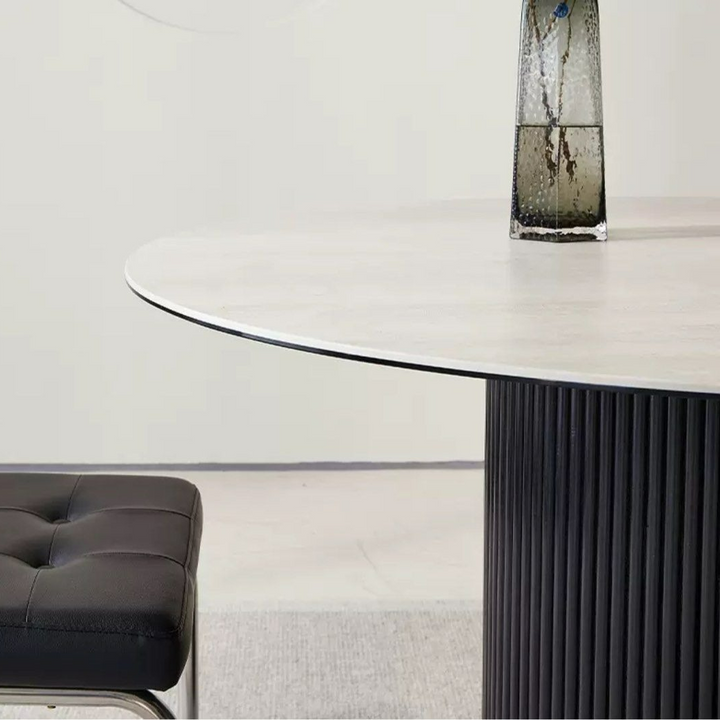 STRATERRA Modern Travertine Dining Table - Cassa Haus Singapore