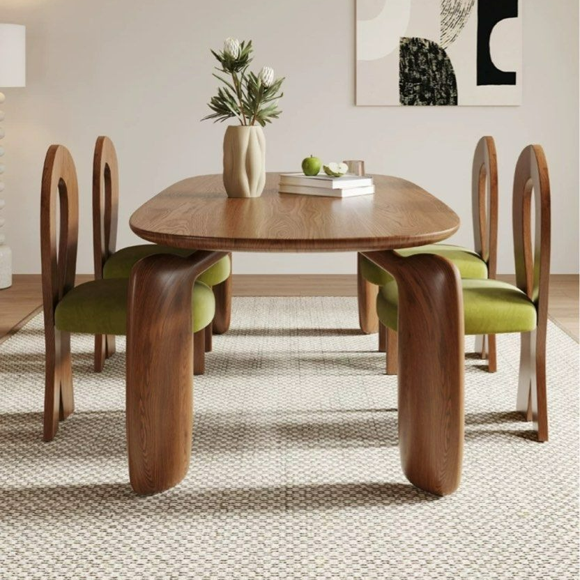 ZAMORA Japandi Solid Wood Dining Table - Radical Homes Singapore