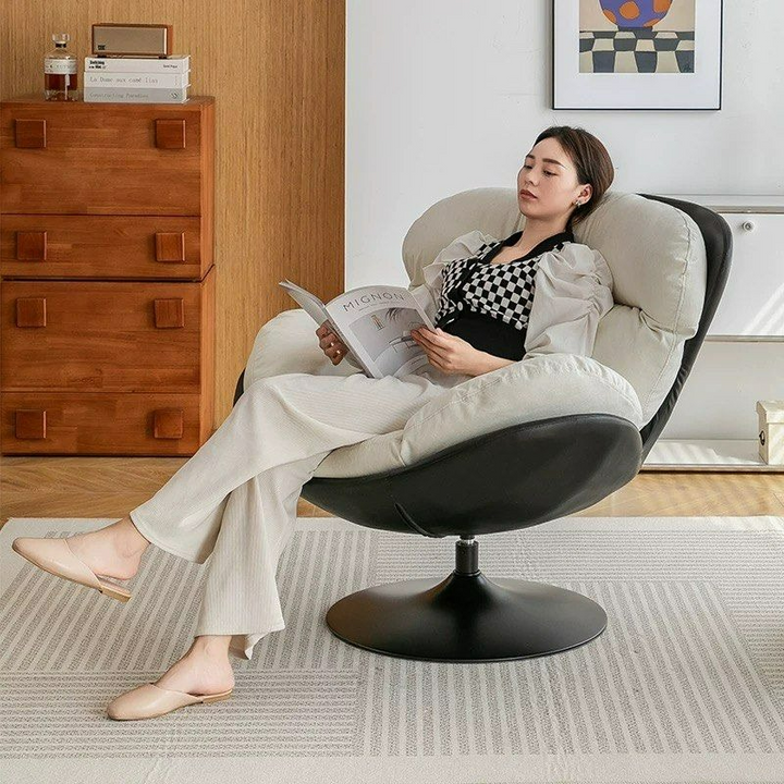 MILA Modern Leather Swivel Lounge Chair - Radical Homes Singapore