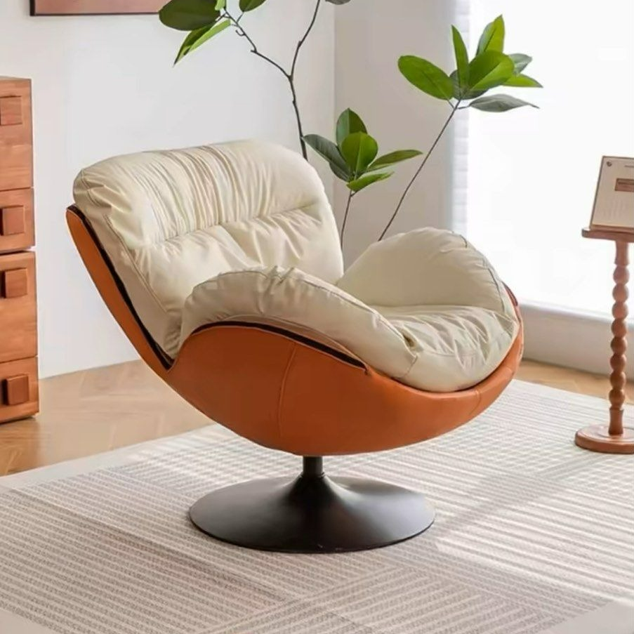 MILA Modern Leather Swivel Lounge Chair - Radical Homes Singapore