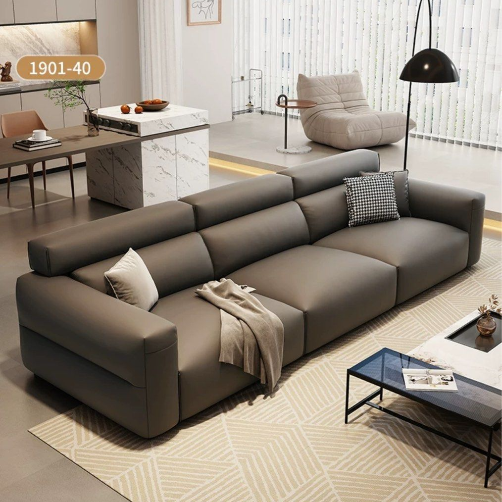 ROVINO Modern Genuine Leather Sofa - Radical Homes Singapore