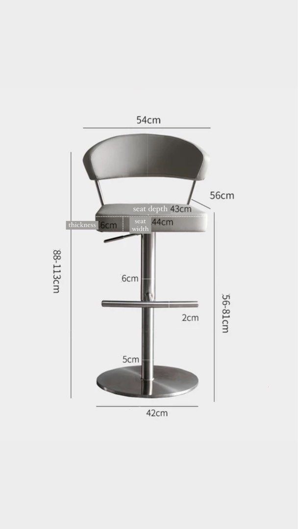 BRYQORA Modern Bar Stool