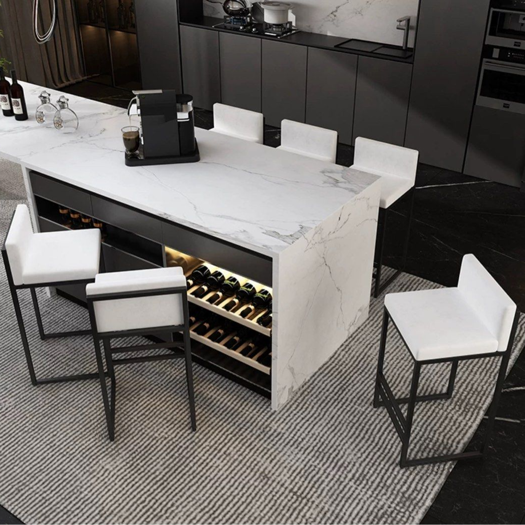 MANTHA Modern Velvet Bar Stool - Radical Homes Singapore