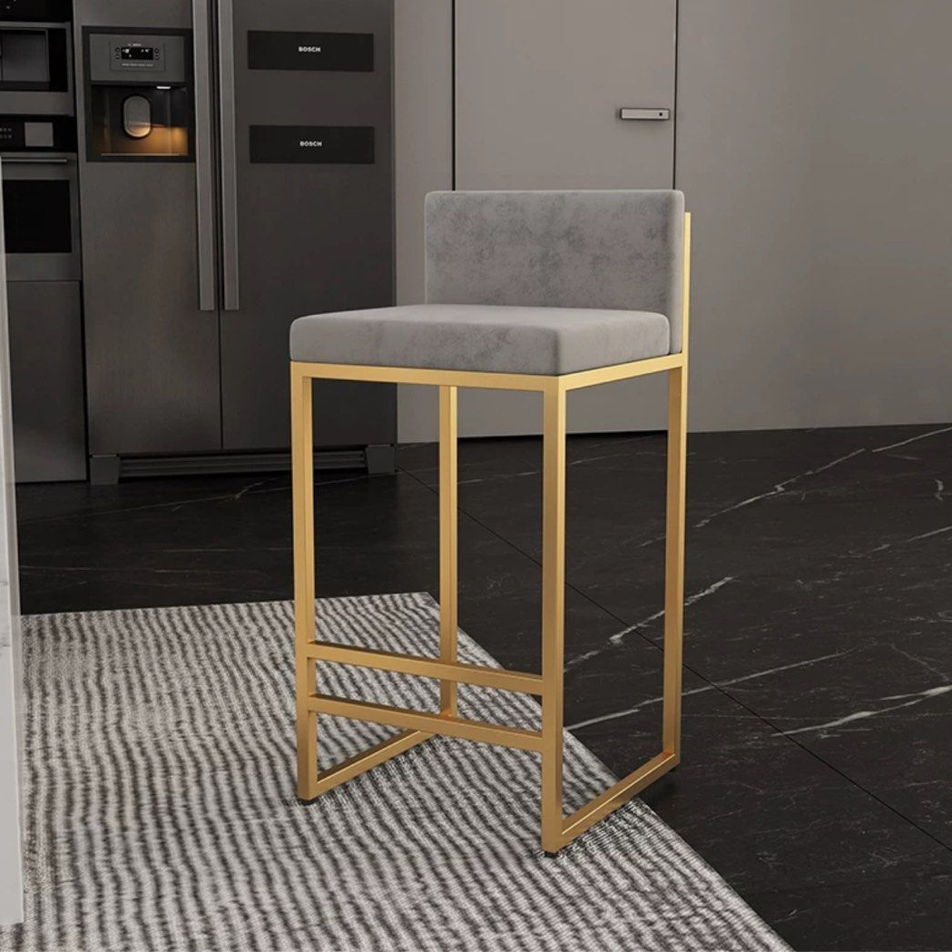 MANTHA Modern Velvet Bar Stool - Radical Homes Singapore