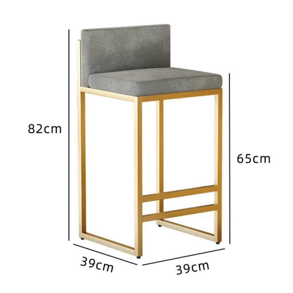 MANTHA Modern Velvet Bar Stool - Radical Homes Singapore