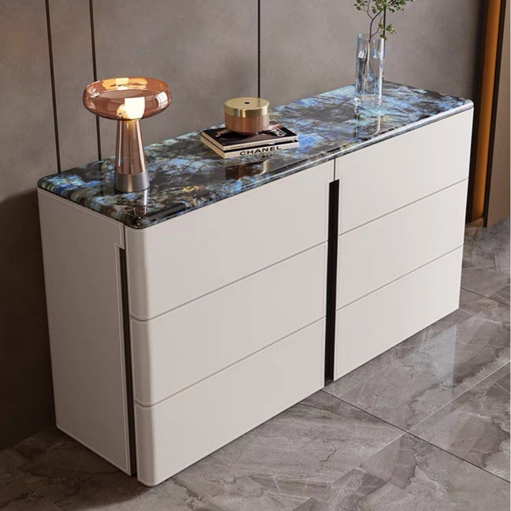 GIACOMO Modern Saddle Leather Sideboard - Radical Homes Singapore