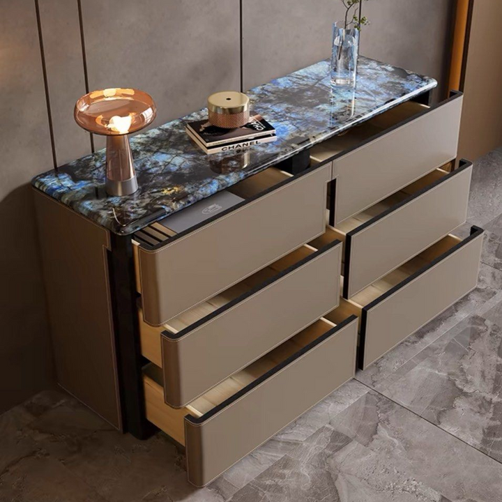 GIACOMO Modern Saddle Leather Sideboard - Radical Homes Singapore