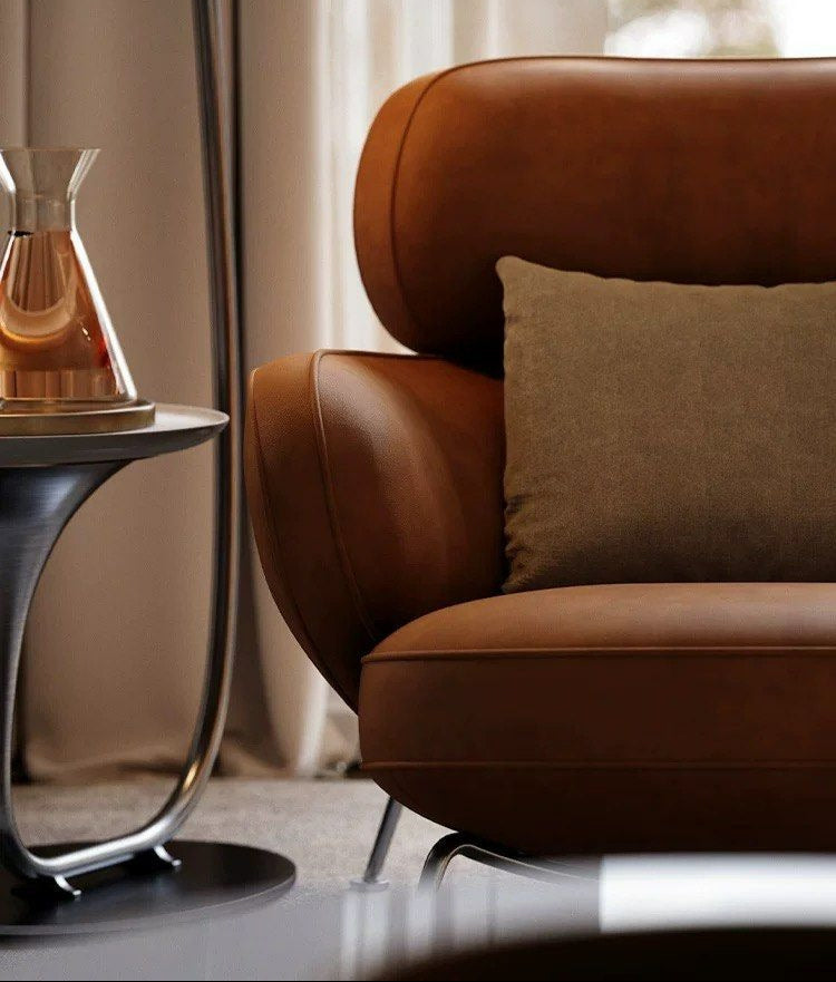 LUNA Modern Leather Leisure Chair - Radical Homes Singapore