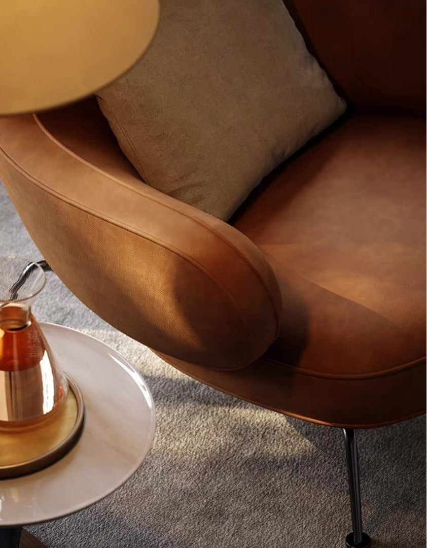 SOREVIA Modern Leather Leisure Chair - Cassa Haus Singapore