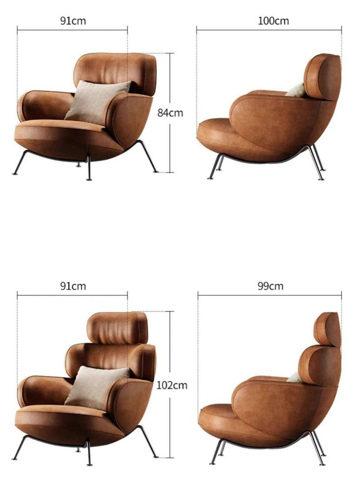 SOREVIA Modern Leather Leisure Chair - Cassa Haus Singapore
