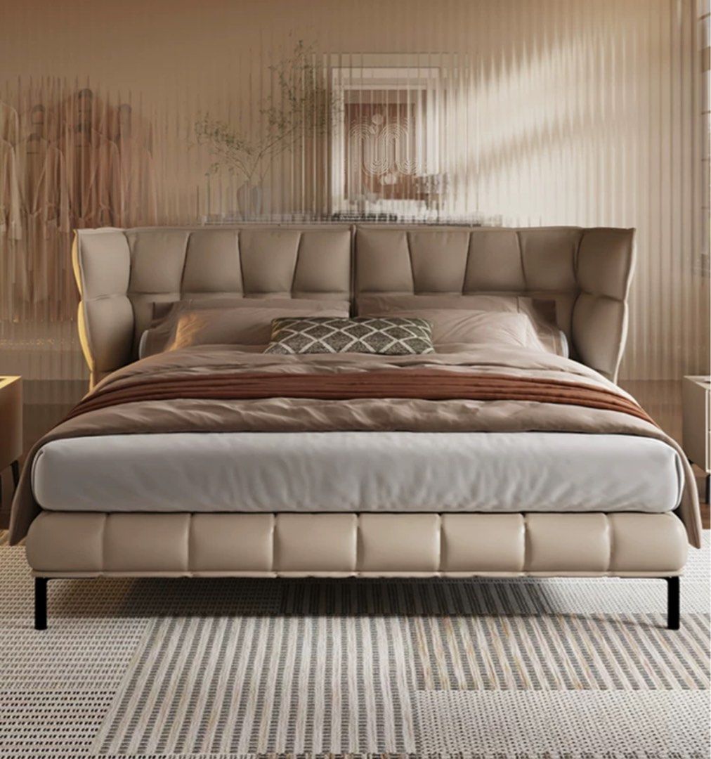 VYAGE Modern Leather Bedframe - Radical Homes Singapore