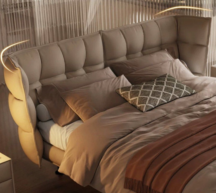 VYAGE Modern Leather Bedframe - Radical Homes Singapore