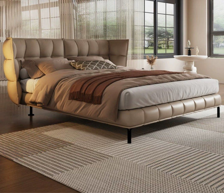 VYAGE Modern Leather Bedframe - Radical Homes Singapore