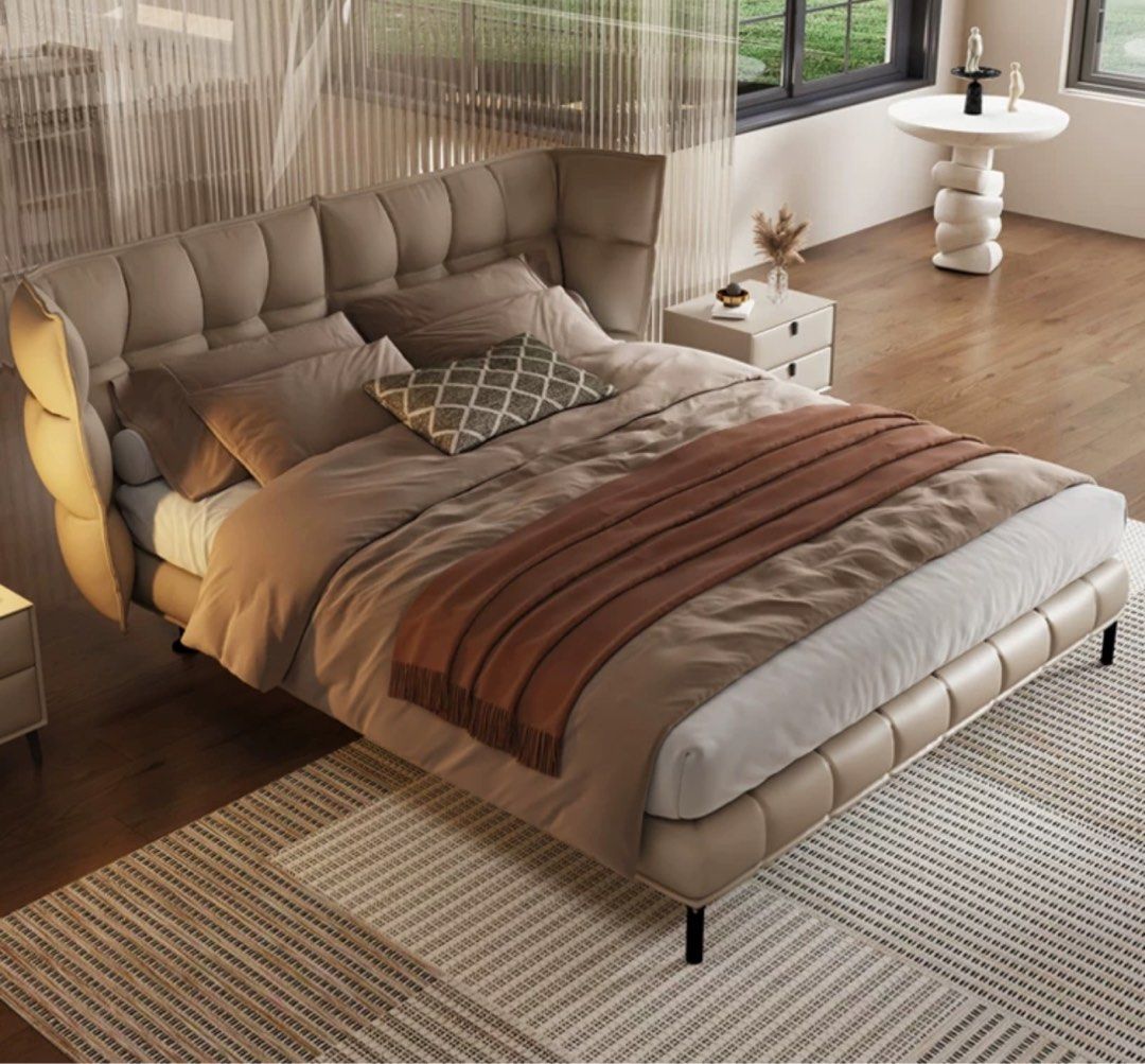 VYAGE Modern Leather Bedframe - Radical Homes Singapore