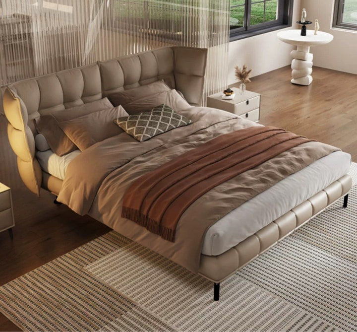 VYAGE Modern Leather Bedframe - Radical Homes Singapore