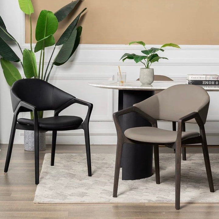 VALERION Modern Leather Dining Chair - Cassa Haus Singapore