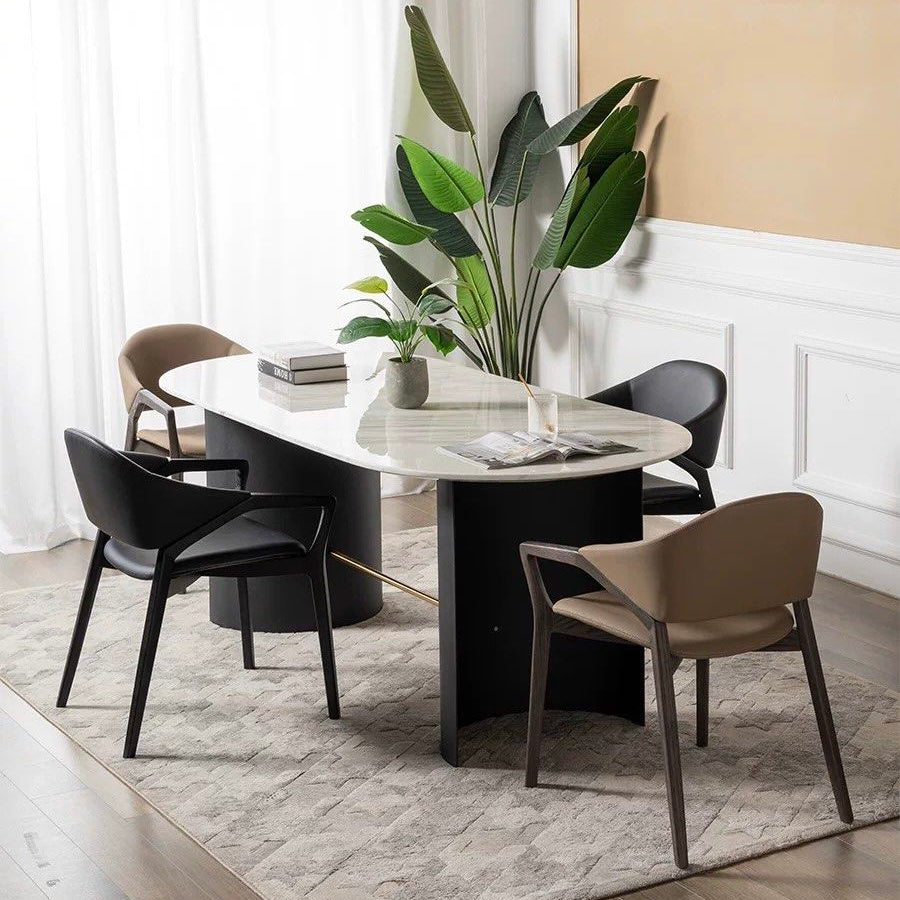 VALERION Modern Leather Dining Chair - Cassa Haus Singapore