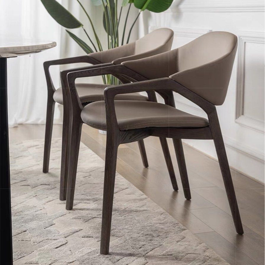 VALERION Modern Leather Dining Chair - Cassa Haus Singapore
