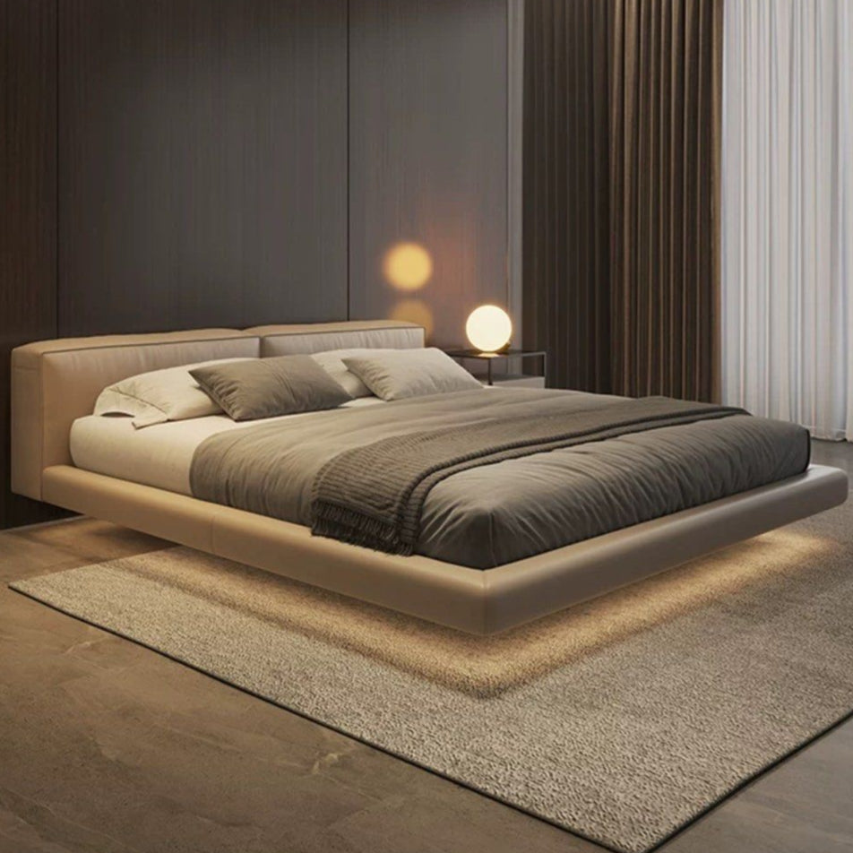 WILLOW Modern Leather Floating Bedframe - Radical Homes Singapore