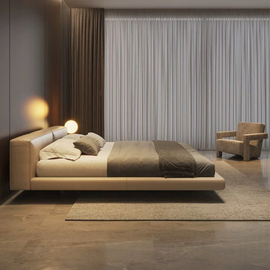 WILLOW Modern Leather Floating Bedframe - Radical Homes Singapore