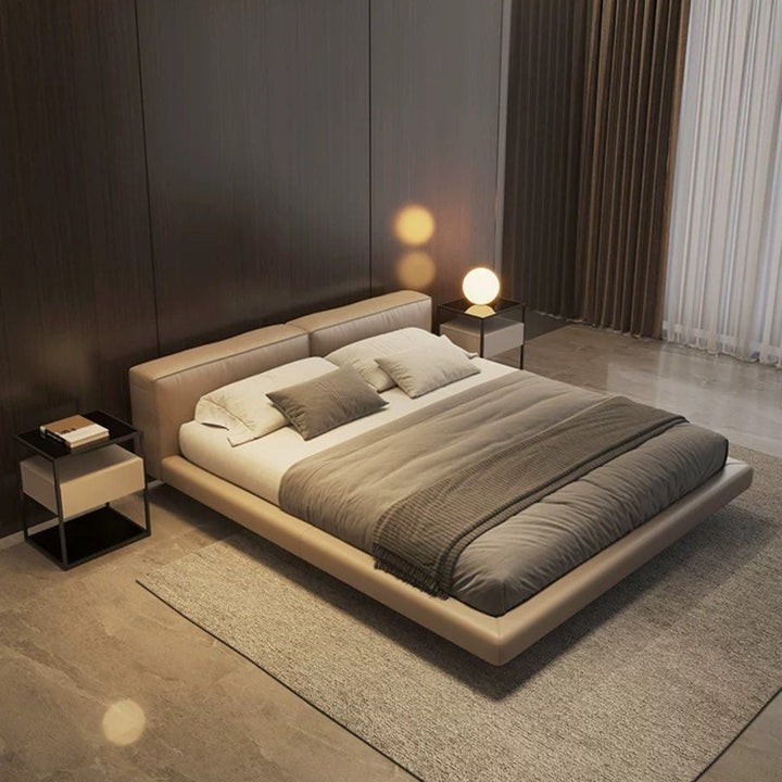 WILLOW Modern Leather Floating Bedframe - Radical Homes Singapore
