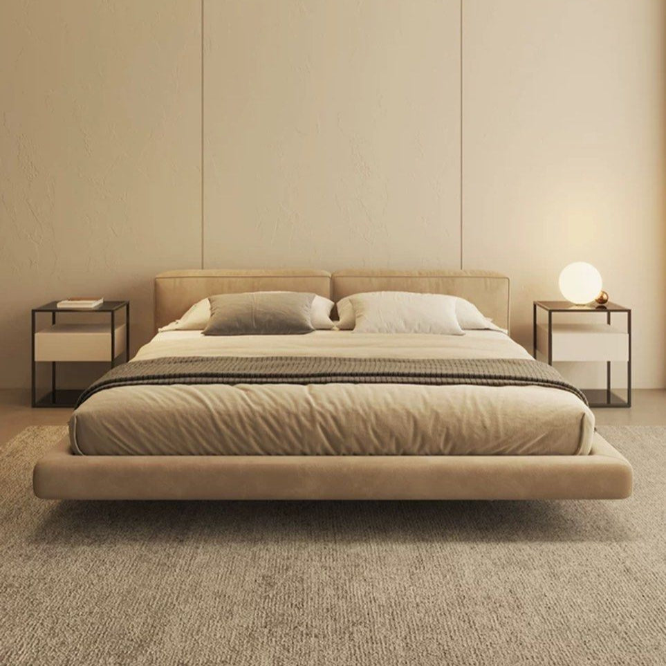 WILLOW Modern Leather Floating Bedframe - Radical Homes Singapore