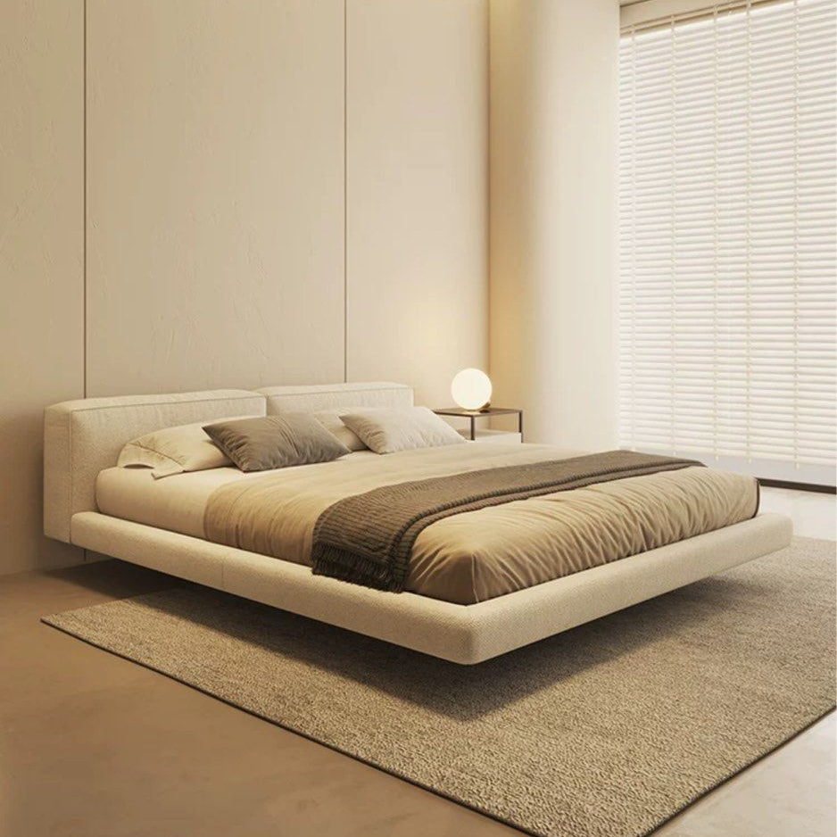 WILLOW Modern Leather Floating Bedframe - Radical Homes Singapore