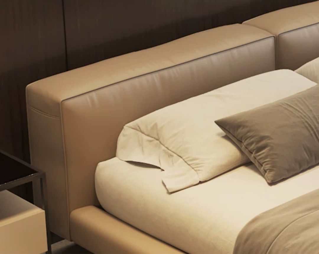 WILLOW Modern Leather Floating Bedframe - Radical Homes Singapore