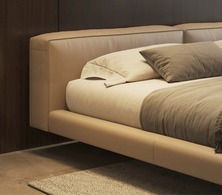 WILLOW Modern Leather Floating Bedframe - Radical Homes Singapore