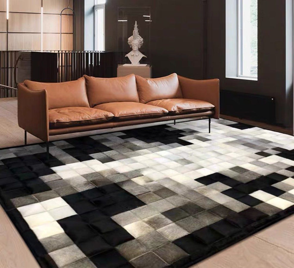 CHARLIE Modern Cowhide Leather Rug - Radical Homes Singapore