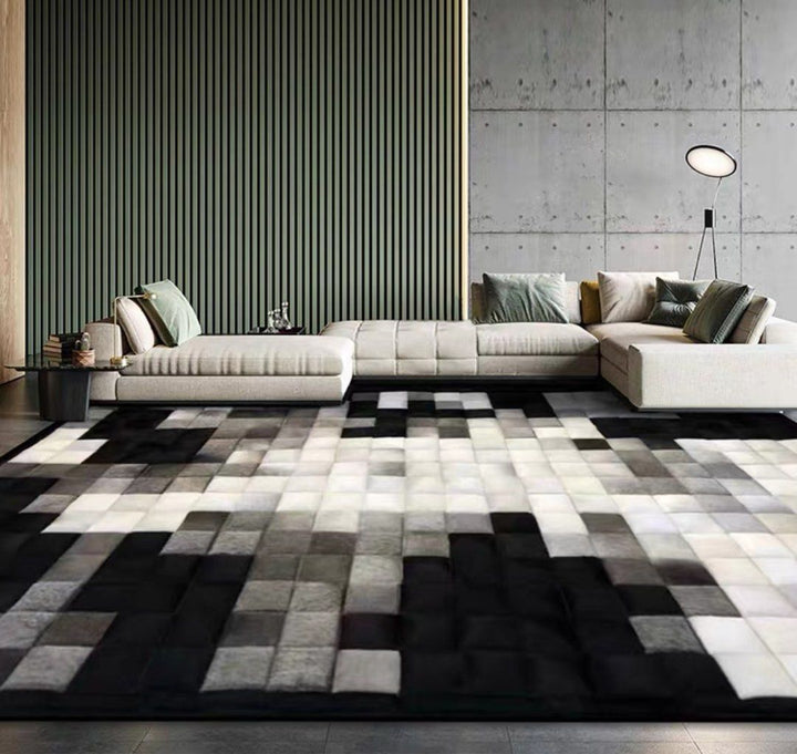 CHARLIE Modern Cowhide Leather Rug - Radical Homes Singapore