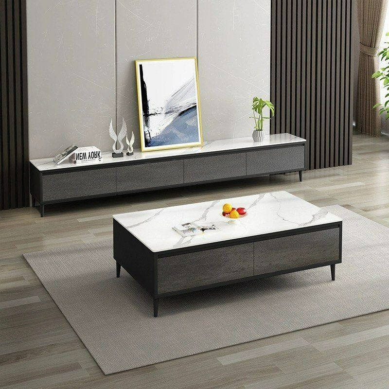 VELMIRA Modern Sintered Stone TV Console - Cassa Haus Singapore