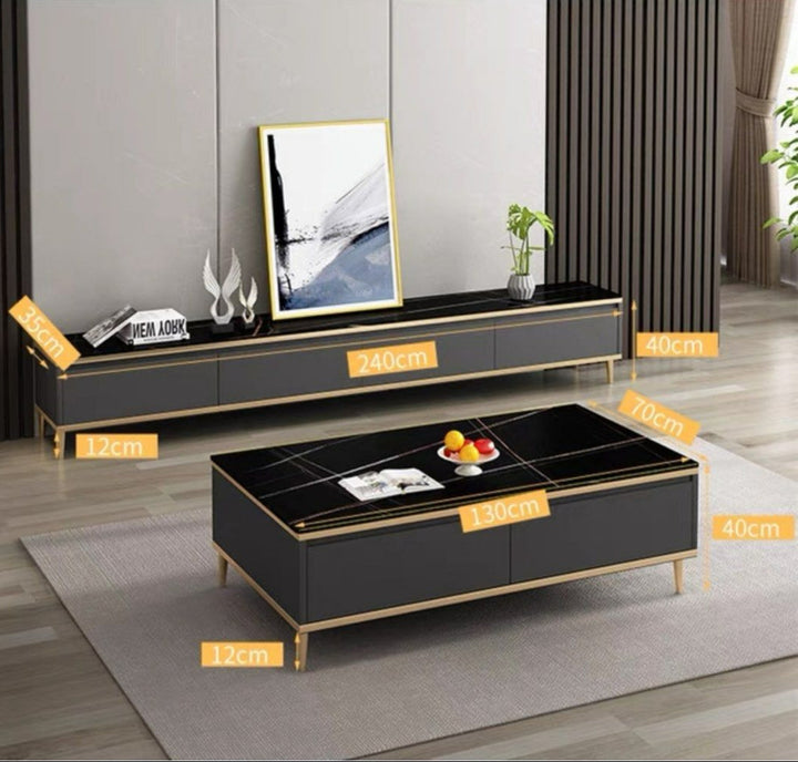 VELMIRA Modern Sintered Stone TV Console - Cassa Haus Singapore