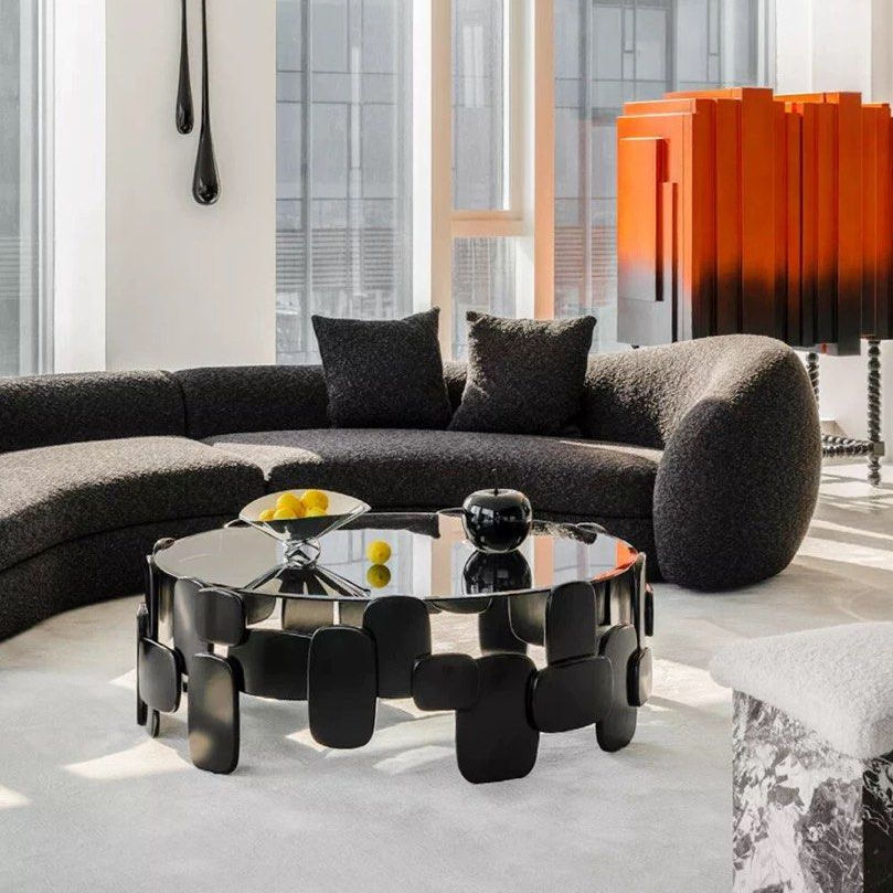 MAZOA Modern Round Glass Coffee Table - Radical Homes Singapore