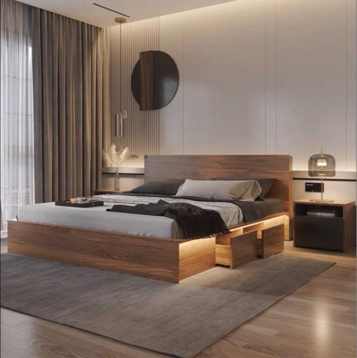 ZAC Japandi Storage Bedframe - Radical Homes Singapore