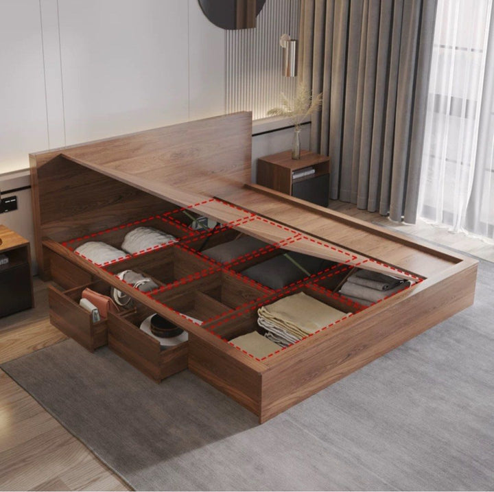 ZAC Japandi Storage Bedframe - Radical Homes Singapore