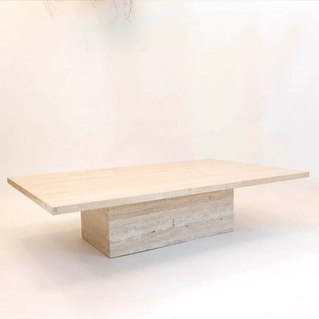 COVARA Luxury Travertine Coffee Table - Cassa Haus Singapore