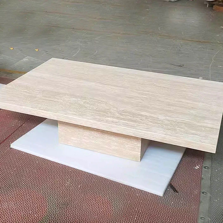 COVARA Luxury Travertine Coffee Table - Cassa Haus Singapore