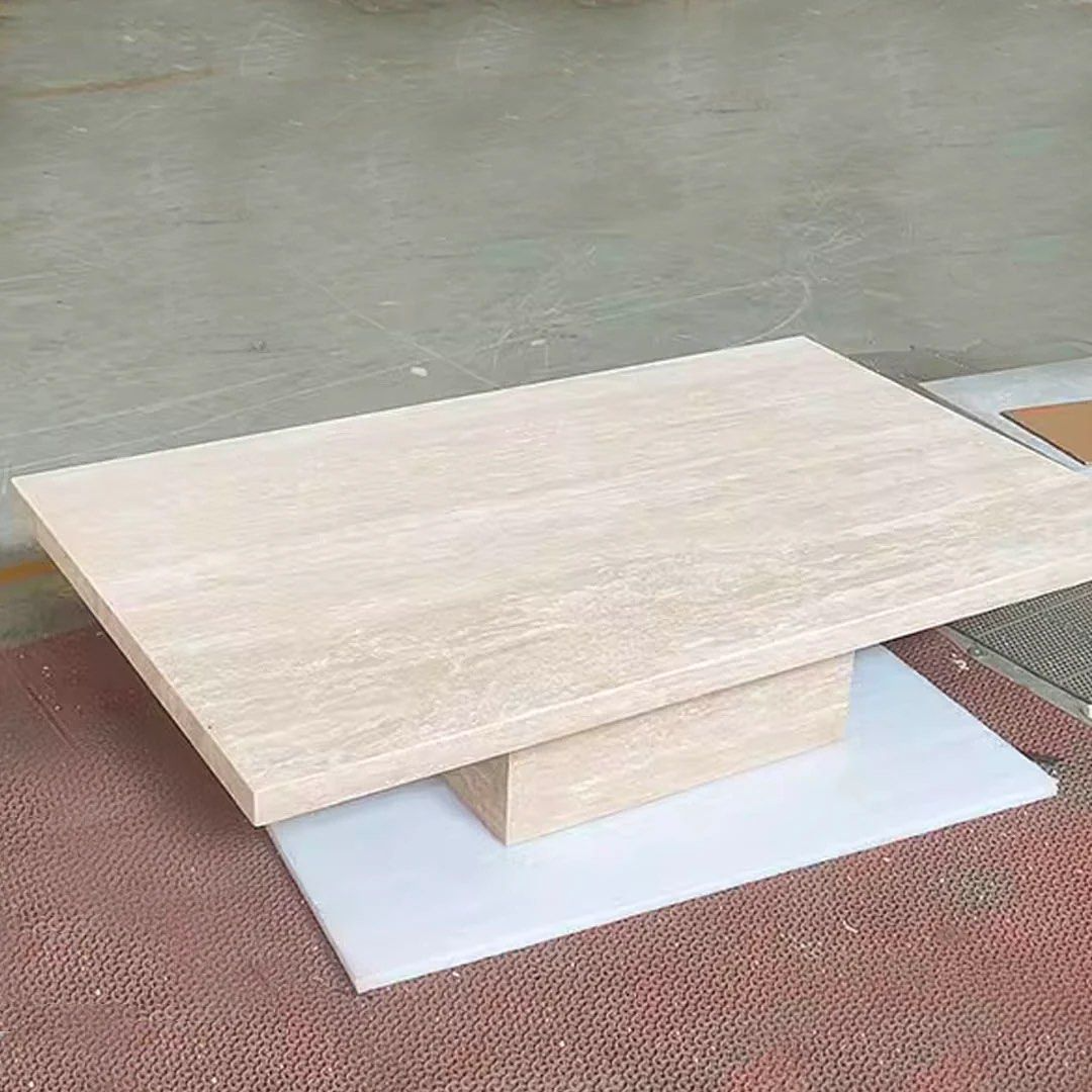COVARA Luxury Travertine Coffee Table - Cassa Haus Singapore