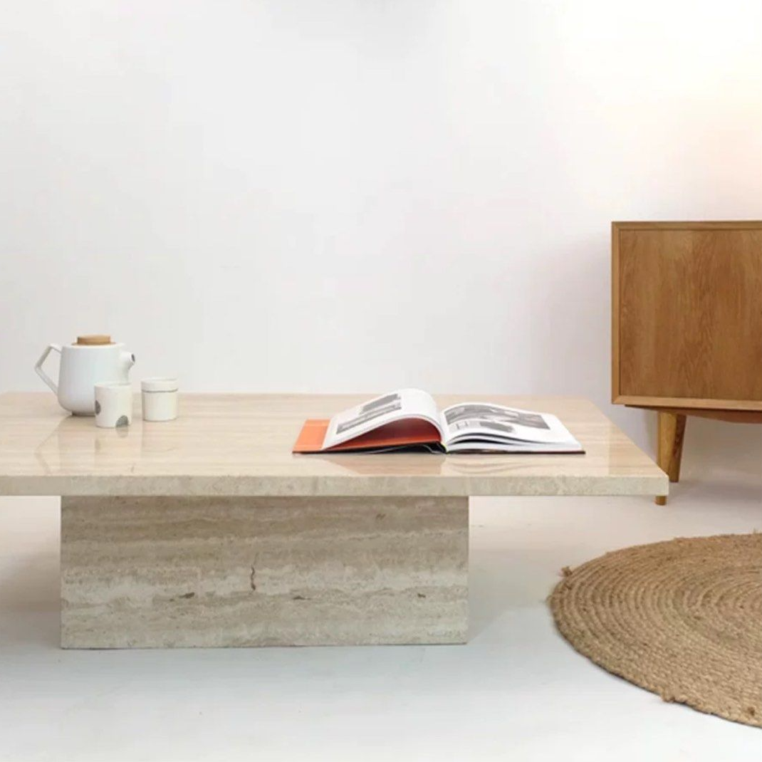 COVARA Luxury Travertine Coffee Table - Cassa Haus Singapore