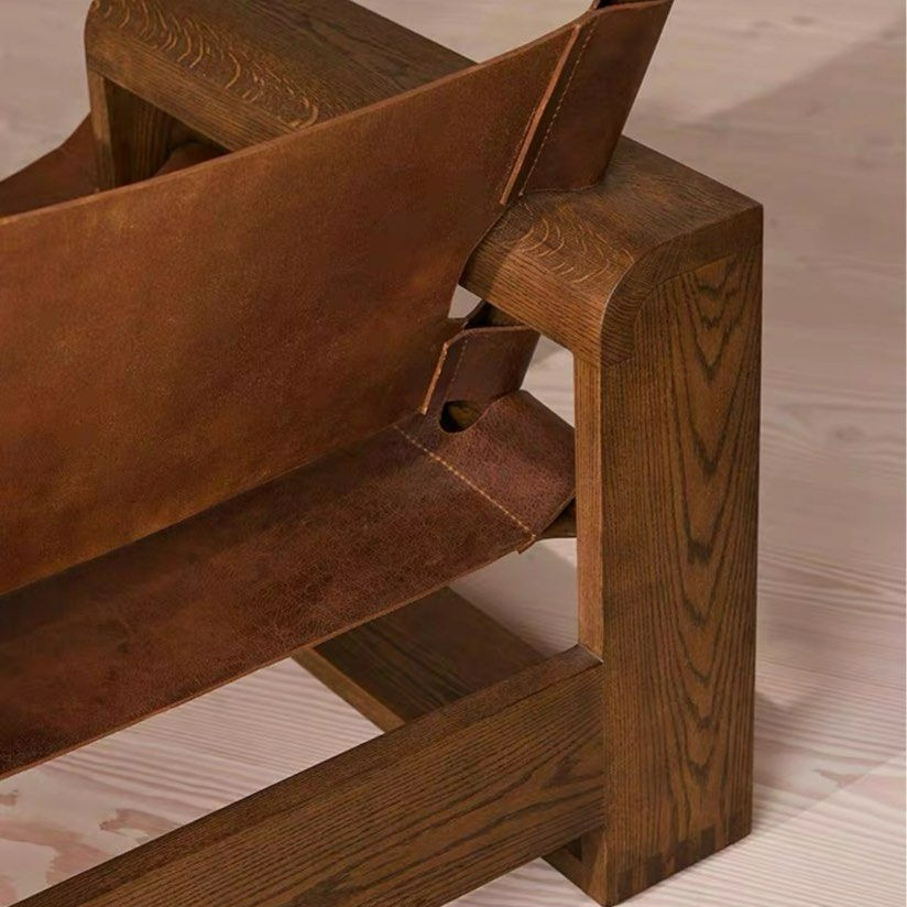 MICHAEL Rustic Solid Wood Lounge Chair - Radical Homes Singapore