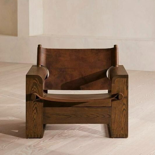 MICHAEL Rustic Solid Wood Lounge Chair - Radical Homes Singapore