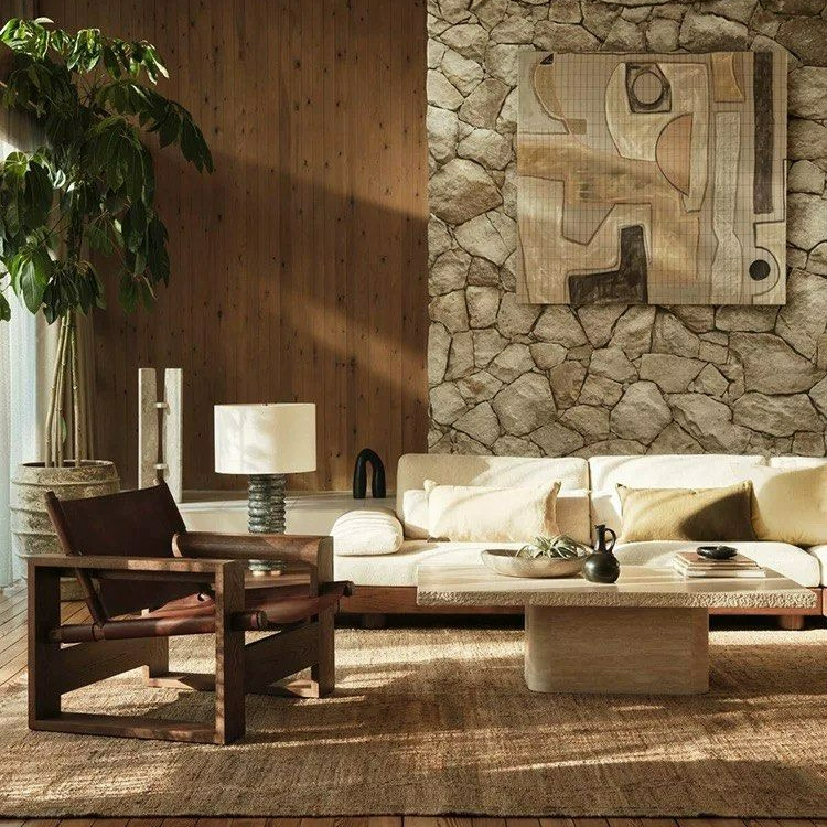 MICHAEL Rustic Solid Wood Lounge Chair - Radical Homes Singapore