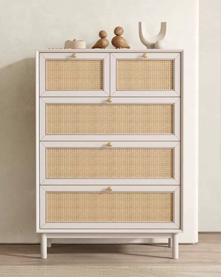 AGRIPPINA Japandi Rattan Chest Of Drawers' - Radical Homes Singapore
