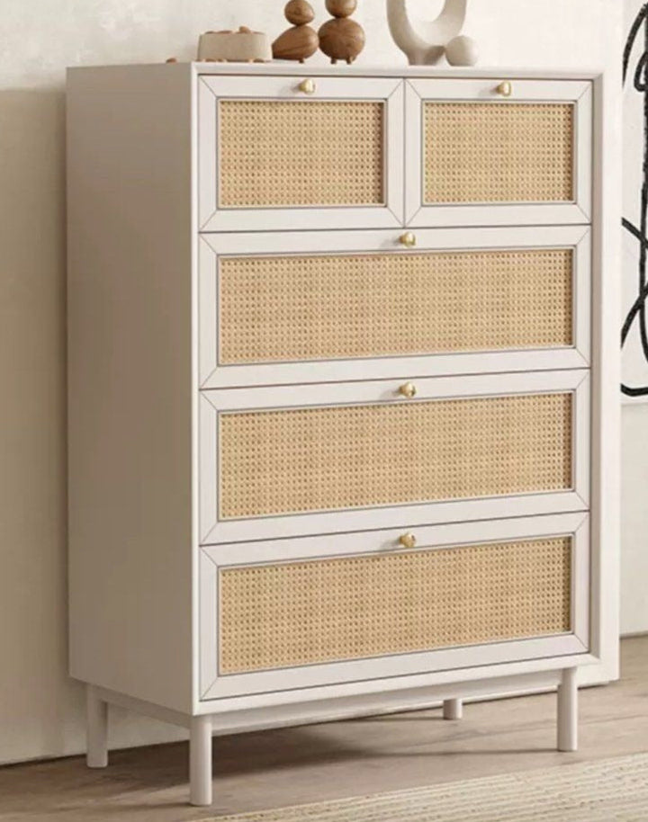AGRIPPINA Japandi Rattan Chest Of Drawers' - Radical Homes Singapore