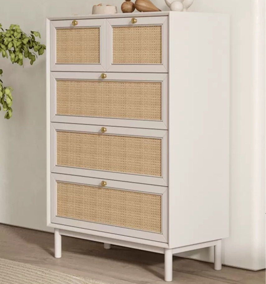 AGRIPPINA Japandi Rattan Chest Of Drawers' - Radical Homes Singapore