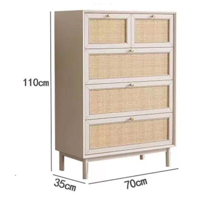 AGRIPPINA Japandi Rattan Chest Of Drawers' - Radical Homes Singapore